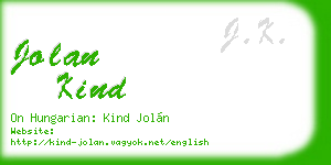 jolan kind business card